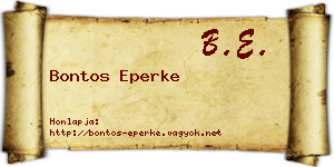 Bontos Eperke névjegykártya